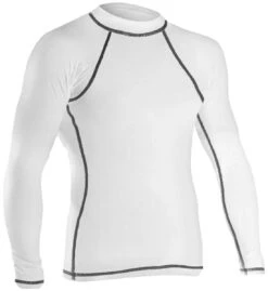 RISE Solid Long Sleeve Rashguard -Blue by Ocean 501ls front white