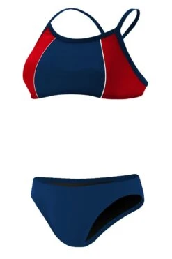 RISE Solid Poly Splice Bikini -Blue by Ocean lgs23 front navy red1