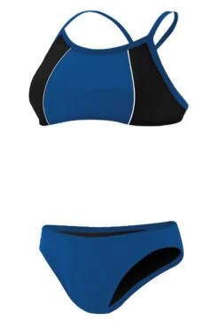 RISE Solid Poly Splice Bikini -Blue by Ocean lgs23 front royal black1