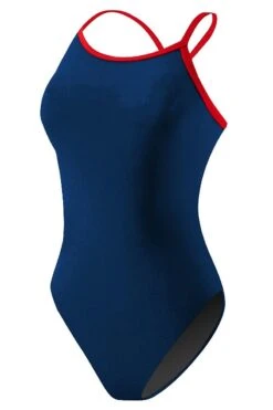 RISE Solid Poly Color Trim H-Back -Blue by Ocean lgs64 front navy red
