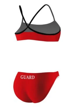 RISE Guard Poly 2-Piece Color Trim Bikini -Blue by Ocean lgs78gu back red black1
